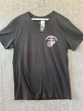 NWT USMC Marines Black Ink 1776 graphic tshirt black short sleeve corps